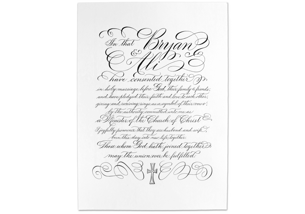 Wedding Vows Love Letters Legacy Letters Hand Calligraphy